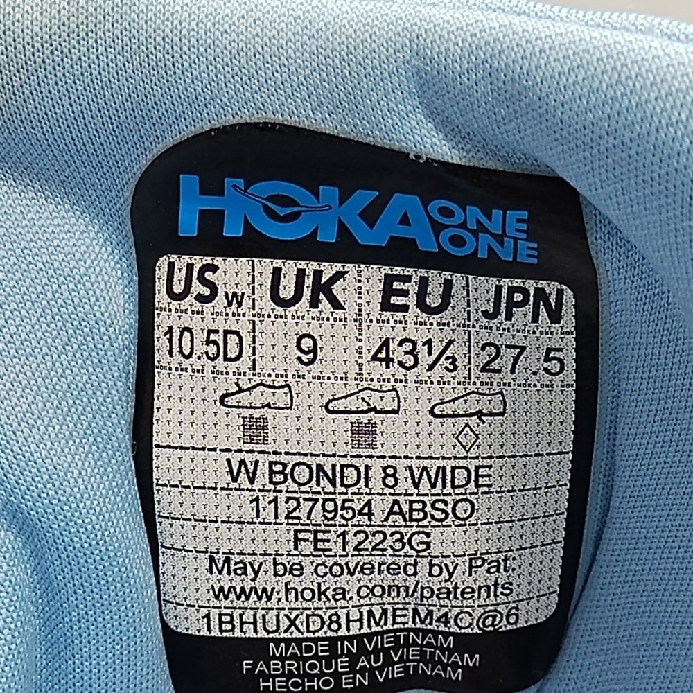 Hoka One One Bondi 8 Running Shoes Womens 10.5D Wide Max Cushioned 1127954 ABSO - Picture 4 of 10